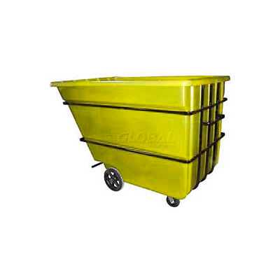 Bayhead Products Heavy Duty Plastic Tilt Truck, 2-2/10 Cu. Yd. Cap, 2500 Lbs. Cap, Yellow