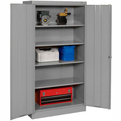 Tennsco Standard Storage Cabinet, Turn Handle, 36"Wx18"Dx72"H, Medium Gray, Unassembled