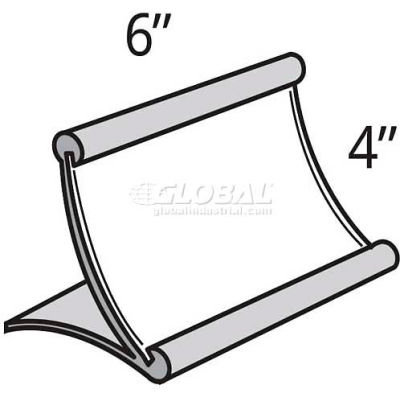 Azar Displays 300883 Curved Countertop Sign Holder, 6" x 4", Metal ,1 Piece
