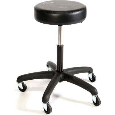 ShopSol Round Vinyl Stool - Multi-Purpose - Black