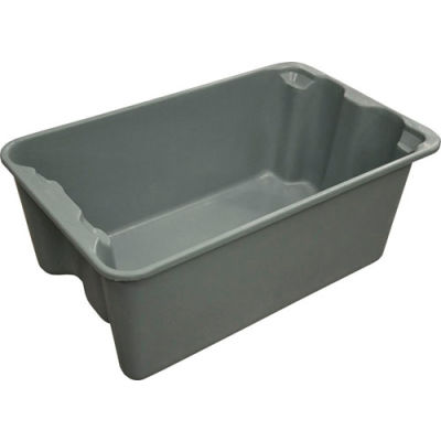 Molded Fiberglass Toteline Nest and Stack Tote 780408 - 20-1/2" x 12-7/8" x 8", Pkg Qty 10, Gray - Pkg Qty 10