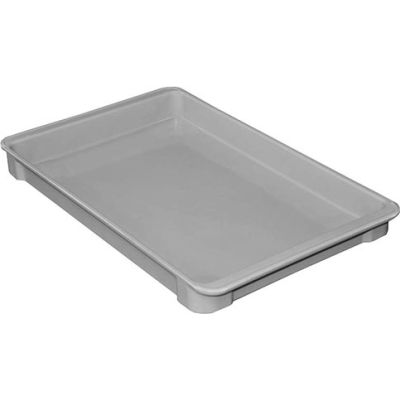 Molded Fiberglass Toteline Stacking Tote 804008 - 18-3/4"L x 11-7/8"W x 1-3/4"H, Gray