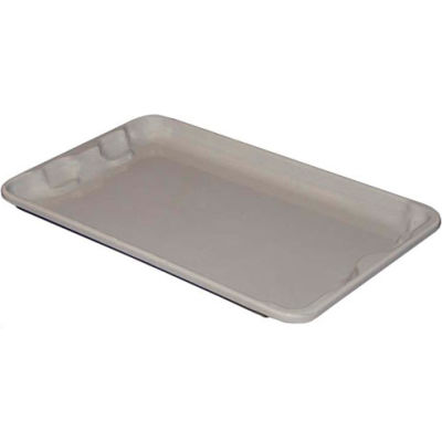 Molded Fiberglass Toteline Nest and Stack Lid 780218 -17-7/8" x10"- 5/8" Gray - Pkg Qty 12