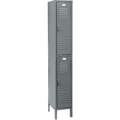 Penco 6211V-1-028KD Vanguard Locker Pull Latch Double Tier 12x12x30 2 Doors Unassembled Gray