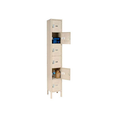 Global Industrial Locker Six Tier 12x12x12 6 Door Ready To Assemble Tan