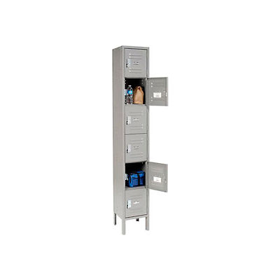 Global Industrial Paramount® Six Tier 6 Door Locker, 12"Wx12"Dx12"H, Gray, Unassembled