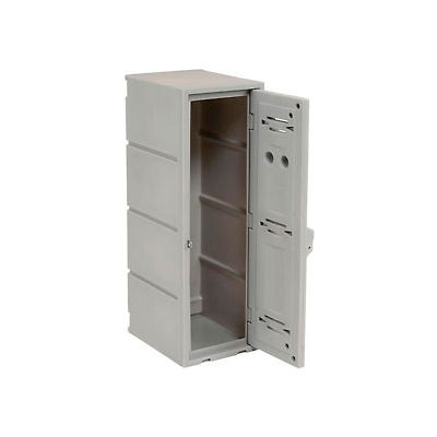 Remco Plastics Double Tier Box Plastic Locker, 12"Wx15"Dx36"H, Gray, Assembled