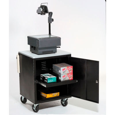 Global Industrial & #174; Black Security Audio Visual Cart 500 Lb. Capacity