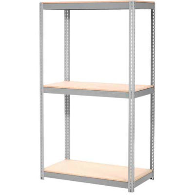Global Industrial Expandable Starter Rack 48x12x84 3 Level Wood Deck 1500 lb. Cap Per Deck GRY