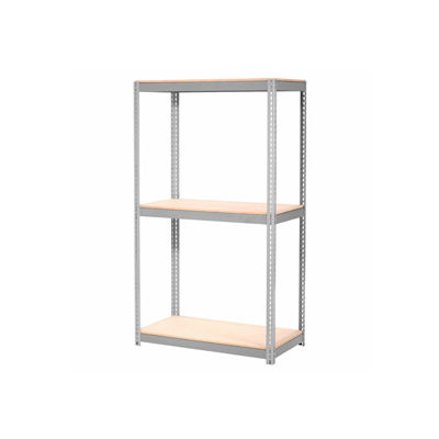 Global Industrial Expandable Starter Rack 60x36x84 3 Level Wood Deck 1000 lb. Cap Per Deck GRY