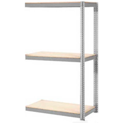 Global Industrial Expandable Add-On Rack 48x24x84 3 Level Wood Deck 1500 lb. Cap Per Level GRY