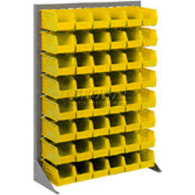 Global Industrial Singled Sided Louvered Bin Rack 35x15x50 - 42 Yellow Premium Stacking Bins