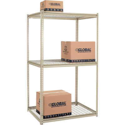 Global Industrial High Capacity Starter Rack 48x48x843 Levels Wire Deck 1500lb Per Shelf Tan