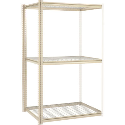Global Industrial High Capacity Add-On Rack 48x24x963 Levels Wire Deck 1500 Lb Per Level Tan