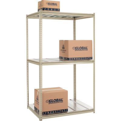Global Industrial High Capacity Starter Rack 48x24x843 Level Steel Deck 1500lb Per Shelf Tan