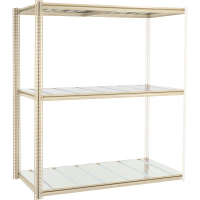 Global Industrial High Capacity Add-On Rack 72x24x963 Levels Steel Deck 1000lb Per Level Tan