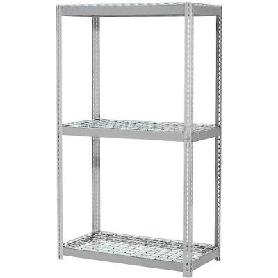 Global Industrial Expandable Starter Rack 48x12x84 3 Level Wire Deck 1500 lb. Cap Per Deck GRY