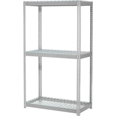 Global Industrial Expandable Starter Rack 60x36x84 3 Level Wire Deck 1000 lb. Cap Per Deck GRY