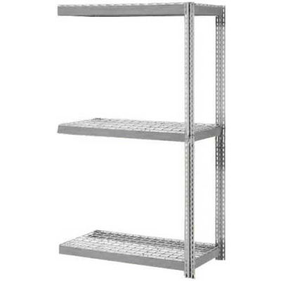 Global Industrial Expandable Add-On Rack 36x12x84 3 Level Wire Deck 1500 lb. Cap Per Level GRY