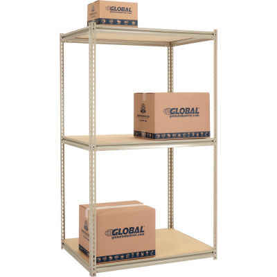 Global Industrial High Capacity Starter Rack 48x48x843 Levels Wood Deck 1500lb Per Shelf Tan