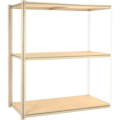 Global Industrial High Capacity Add-On Rack 72x36x963 Levels Wood Deck 1000 Lb Per Level Tan