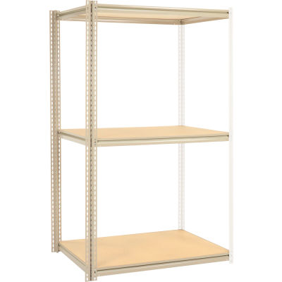 Global Industrial High Capacity Add-On Rack 48x24x843 Levels Wood Deck 1500 Lb Per Level Tan