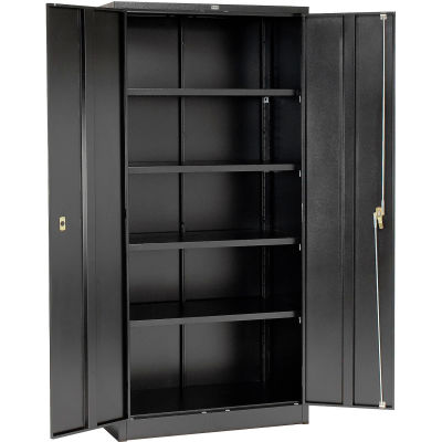 Global Industrial™ Storage Cabinet, Turn Handle, 36"W x 18"D x 78"H, Black, Unassembled