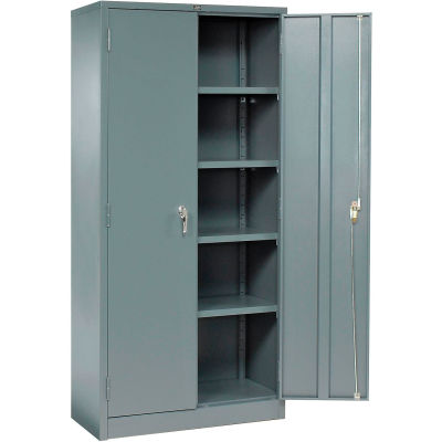 Global Industrial Storage Cabinet, Turn Handle, 36"Wx18"Dx78"H, Gray, Unassembled