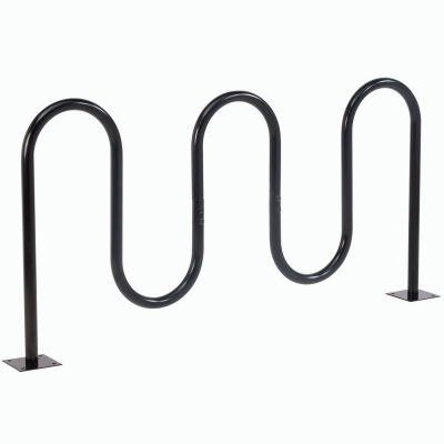 Global Industrial™ 7-Bike Wave Bike Rack, Black, Flange Mount