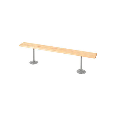 Locker Bench Hardwood Top w/Steel Tube Pedestals, Bolt Down Style, 72"W x 9-1/2"D x 17"H
