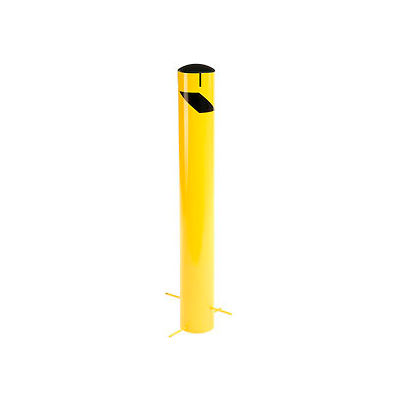 Global Industrial Steel Bollard W/Removable Plastic Cap & Chain Slots For Underground 42x5-1/2
