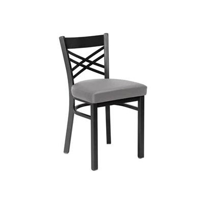 Fabric Cross Back Chair Gray