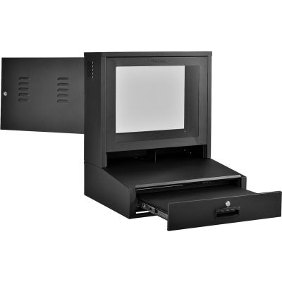 Global Industrial™ LCD Counter Top Security Computer Cabinet, Black