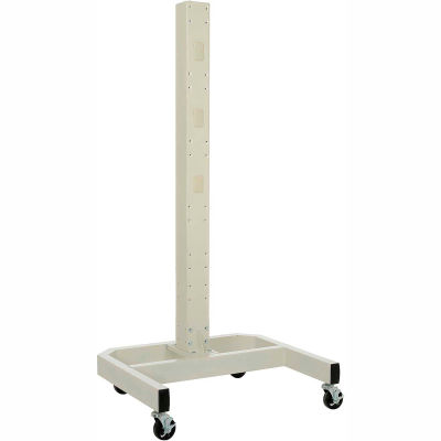 Global Industrial™ 78"H Mobile Post with Caster Base - Beige