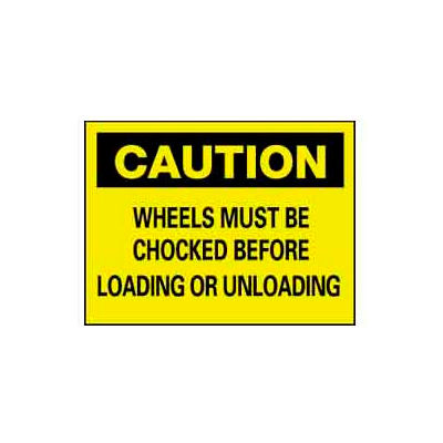 NMC™ C-70-AB Aluminum "Chock Your Wheels" Safety Warning Sign 14 x 10
