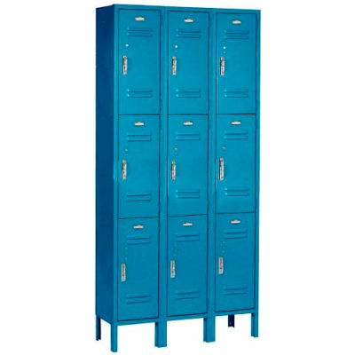Paramount® Locker 3 Tier 12 X 15 X 24 9 Door Ready To Assemble Blue
