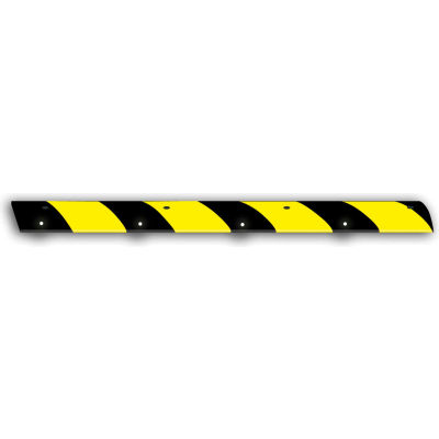 72" Rubber Speed Bump, Black with Yellow Stripes