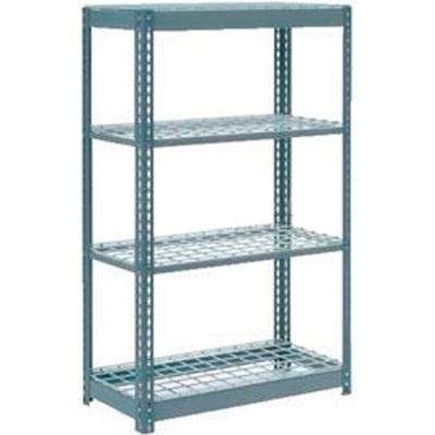 Global Industrial™ Heavy Duty Shelving 36"W x 24"D x 72"H With 4 Shelves - Wire Deck - Gray