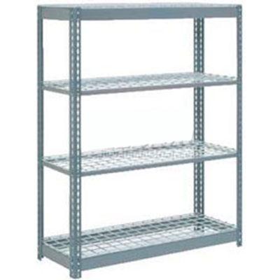 Global Industrial™ Heavy Duty Shelving 48"W x 12"D x 72"H With 4 Shelves - Wire Deck - Gray