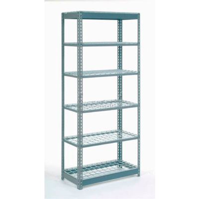 Global Industrial™ Heavy Duty Shelving 36"W x 12"D x 72"H With 6 Shelves - Wire Deck - Gray