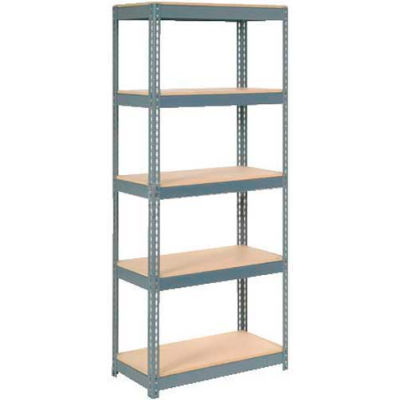 Global Industrial Extra Heavy Duty Shelving 36"W x 18"D x 72"H With 5 Shelves, Wood Deck, Gry