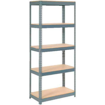 Global Industrial Extra Heavy Duty Shelving 36"W x 24"D x 72"H With 5 Shelves, Wood Deck, Gry