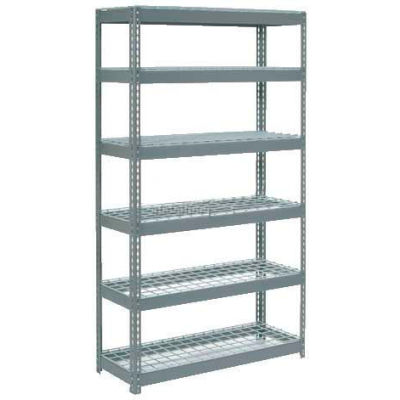 Global Industrial Extra Heavy Duty Shelving 48"W x 12"D x 72"H With 6 Shelves, Wire Deck, Gry