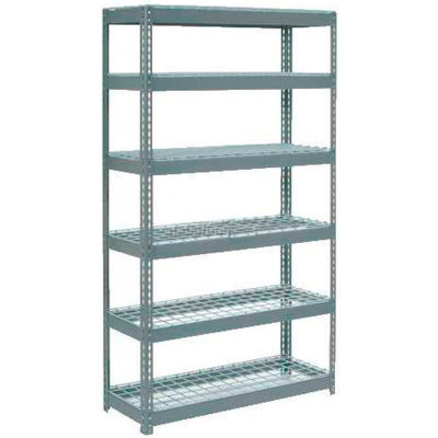 Global Industrial Extra Heavy Duty Shelving 48"W x 24"D x 72"H With 6 Shelves, Wire Deck, Gry