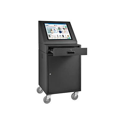 Global Industrial™ LCD Mobile Console Computer Cabinet, Black