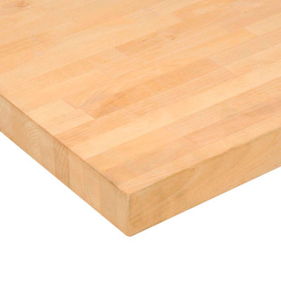 Global Industrial 72"W x 24"D x 1-3/4"H Maple Butcher Block Square Edge Workbench Top