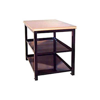 Built-Rite Double Shelf Shop Stand, Laminate Square Edge, 18"W x 24"D x 36"H, Beige