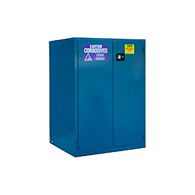Global Industrial Acid Corrosive Cabinet, Manual Close Double Door 60 Gallon, 34"Wx34"Dx65"H