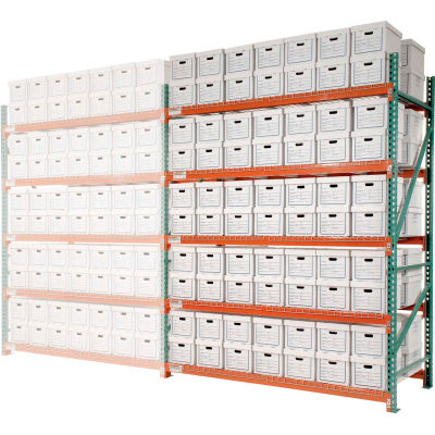 Global Industrial™ Record Storage Rack Add-On Letter Polyethylene Box 96"W x 48"D x 96"H