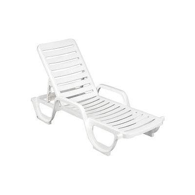 Grosfillex® Adjustable Resin Chaise - White - Pkg Qty 6